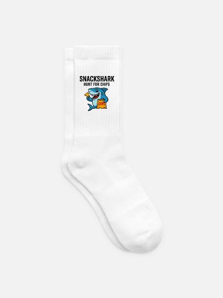 Niedlicher Haifisch mit Chips - Tennissocken - Weiß