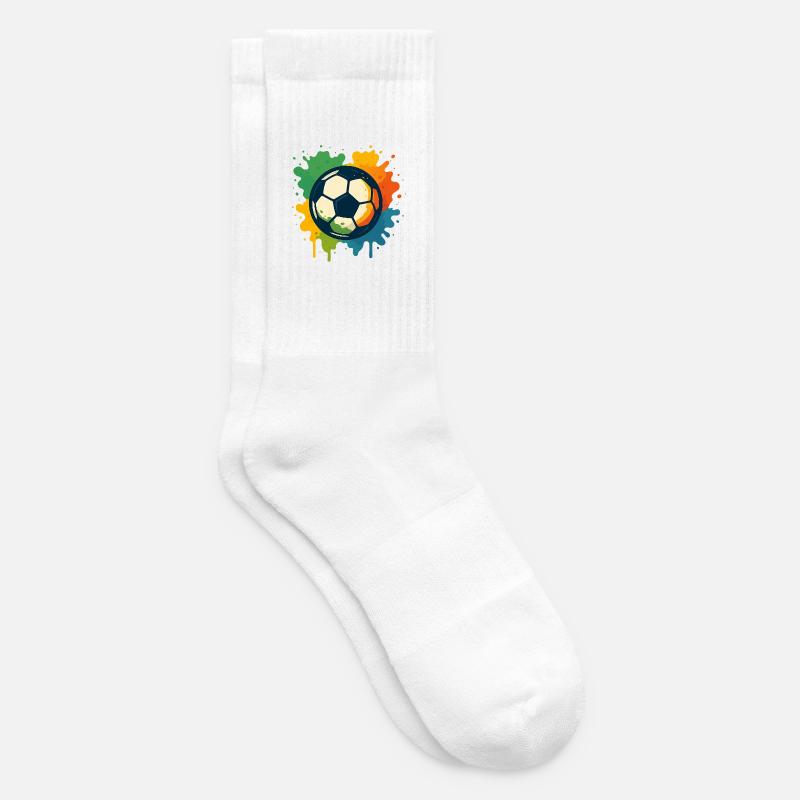 Conception colorée d’éclaboussures de football - Chaussettes de tennis - blanc
