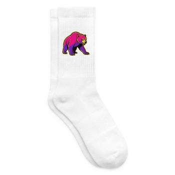 Neon Bär mit Kraft  - Tennissocken - Weiß - Rechts