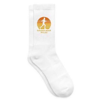 Golden Hour Runner – Retro Sunset Shirt - Tennissocken - Weiß - Rechts