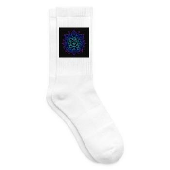 Oeil en néon mandala - Chaussettes de tennis - blanc - Droite