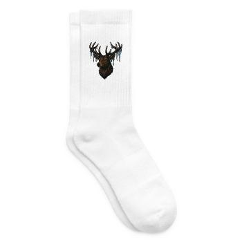Icy Deer Head - Tennis socks - white - Right