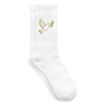 NEW -- Golden Dove With Olive Branch. - Tennis socks - white - Right