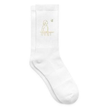 Blick zum Schmetterling - Tennissocken - Weiß - Rechts