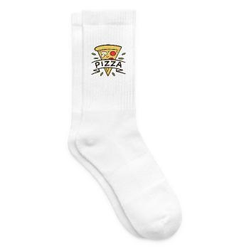 Slice and joy cartoon pizza - Tennis socks - white - Right