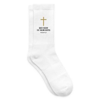 Der Herr ist mein Hirte Psalm 23 - Tennissocken - Weiß - Rechts