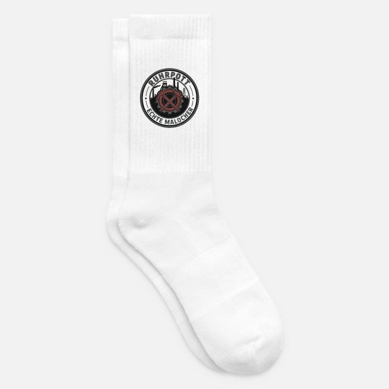 Ruhrpott Real Malocher Patch - Chaussettes de tennis - blanc