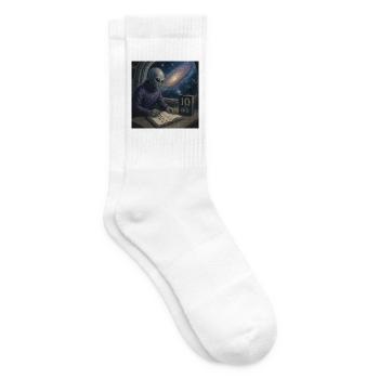 Alien Writer Cosmos - Tennis socks - white - Right