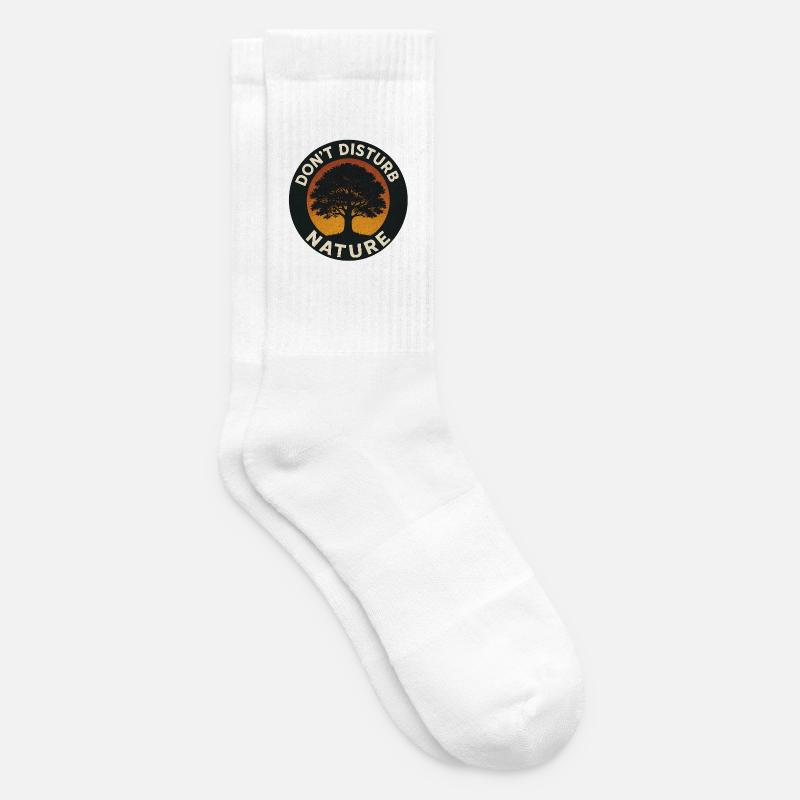 Don't Disturb Nature – Tree Circle - Tennis socks - white