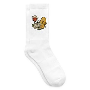 Selödka (herring pickled) wine and jacket potato - Tennis socks - white - Right