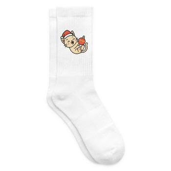 Kitten Christmas Fun Christmas Ball - Tennis socks - white - Right