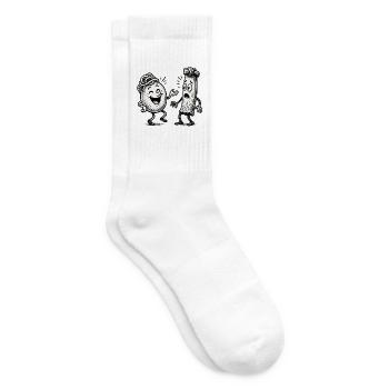 Italian vs Chinese noodles - Tennis socks - white - Right