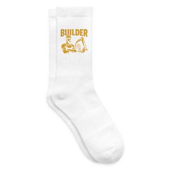 Ouvrier du bâtiment kraft jaune sur fond noir - Chaussettes de tennis - blanc - Droite