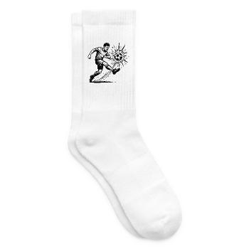 Illustration de tir de football explosif - Chaussettes de tennis - blanc - Droite