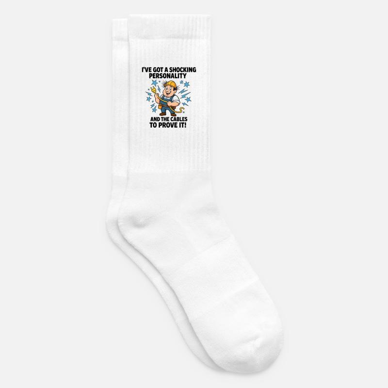 Shocking Personality Electrician - Tennis socks - white