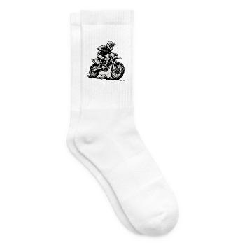 Motocross Fahrer Illustration in Action - Tennissocken - Weiß - Rechts