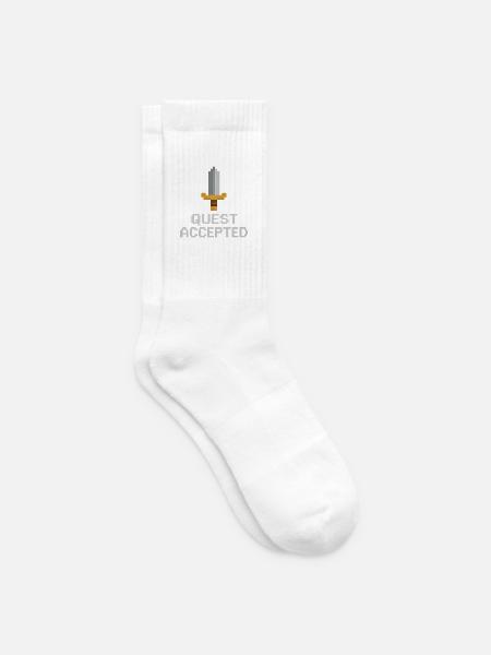 Quest Accepted Pixel Sword - Tennis socks - white