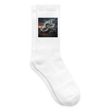 Snake in the lava field - Tennis socks - white - Right