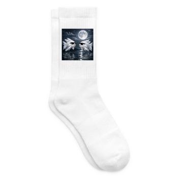 Feather Fish  - Tennis socks - white - Right