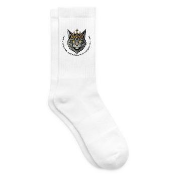 Roi Chat avec Couronne - Chaussettes de tennis - blanc - Droite