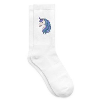 Pastell-Einhorn-Mähnenporträt - Tennissocken - Weiß - Rechts