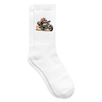 Lapin de Pâques à moto - Chaussettes de tennis - blanc - Droite