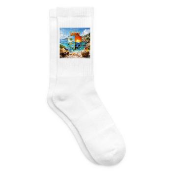 Coastal Coat of Arms Tropical Shield - Tennis socks - white - Right