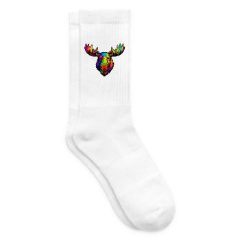 The head of the rainbow moose - Tennis socks - white - Right