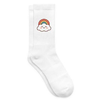 Cloud Smile Regenbogen - Tennissocken - Weiß - Rechts