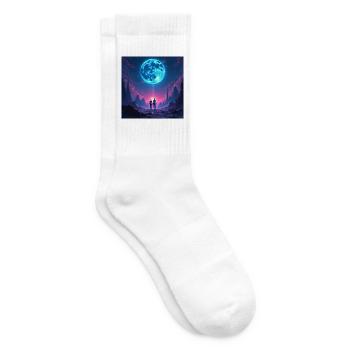 Moon Path of Togetherness - Tennis socks - white - Right