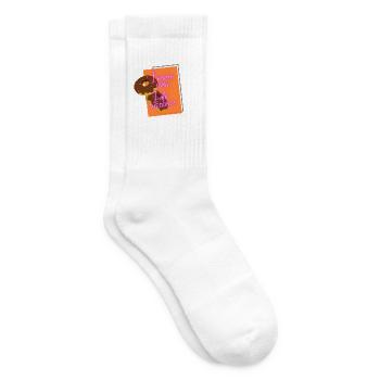 Ich habe gesehen, dass ich die Donut-Neonkarte gegessen habe - Tennissocken - Weiß - Rechts