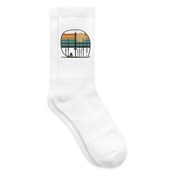 Forest Cycling in Retro Sunset Gift Idea Friends - Tennis socks - white - Right