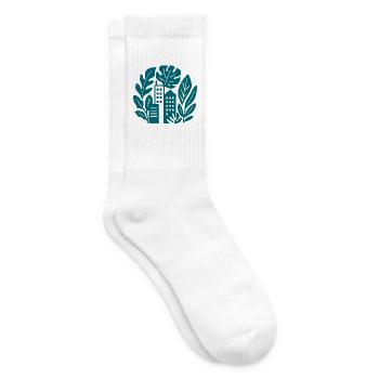 Green cityscape UrbanMix - Tennis socks - white - Right