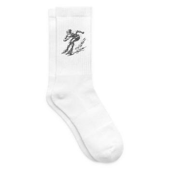 Eisschnellläufer in voller Dynamik - Tennissocken - Weiß - Rechts