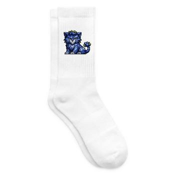 Blueberry Panther Cubism version - Tennis socks - white - Right