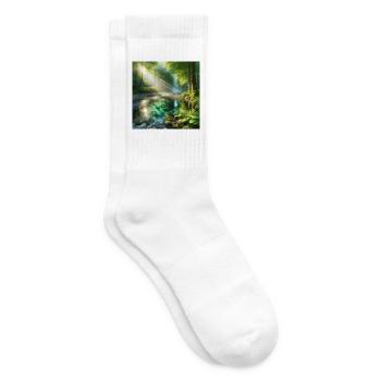 Sonnenschein in einem Waldbach - Tennissocken - Weiß - Rechts