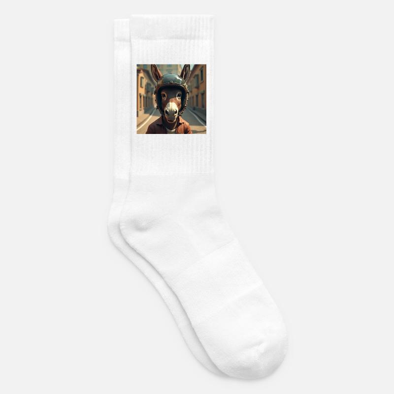 Biker-Esel - Tennissocken - Weiß