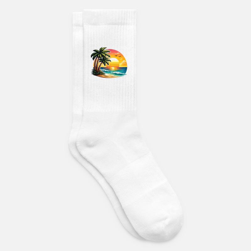 Palm Beach Sunset - Tennis socks - white