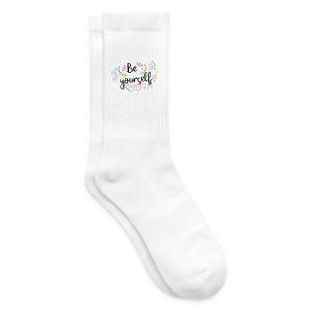Couronne florale colorée - Chaussettes de tennis - blanc - Droite