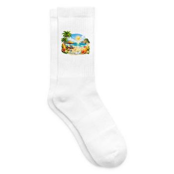 Summer Vibes Tropical Beach Sunset Design - Tennissocken - Weiß - Rechts