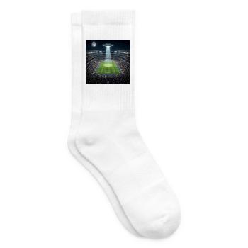Match nocturne dans le stade de football illuminant l’OVNI - Chaussettes de tennis - blanc - Droite