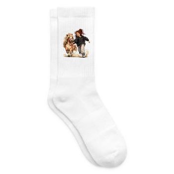 Poney et fille – Sur la route ensemble - Chaussettes de tennis - blanc - Droite