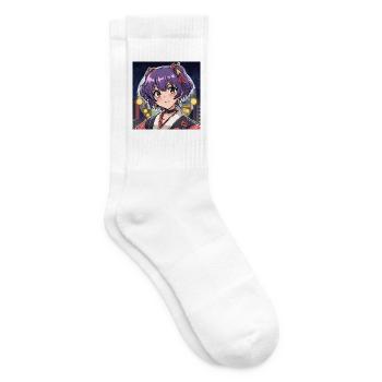 stickers style manga - Chaussettes de tennis - blanc - Droite
