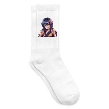stickers style manga - Chaussettes de tennis - blanc - Droite