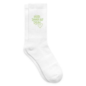Hör immer auf dein Herz - Tennissocken - Weiß - Rechts