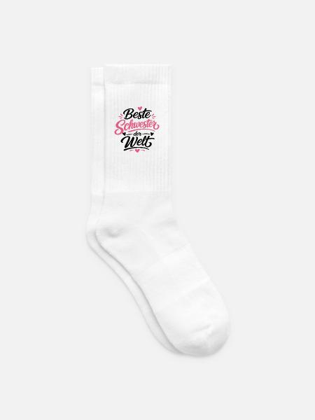 Beste Schwester der Welt Pink Design - Tennissocken - Weiß