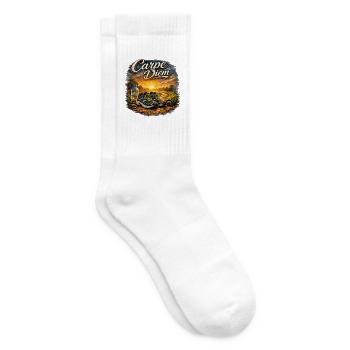 Carpe Diem Morgensport Sonnenaufgang - Tennissocken - Weiß - Rechts
