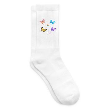 Butterflies - Tennis socks - white - Right