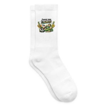 J'match Fête Foot et Bière - Chaussettes de tennis - blanc - Droite