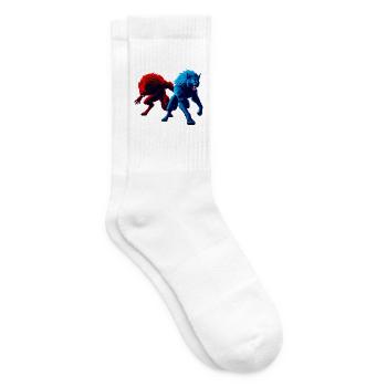 Zweifarbige Wölfe im Angriff - Tennissocken - Weiß - Rechts